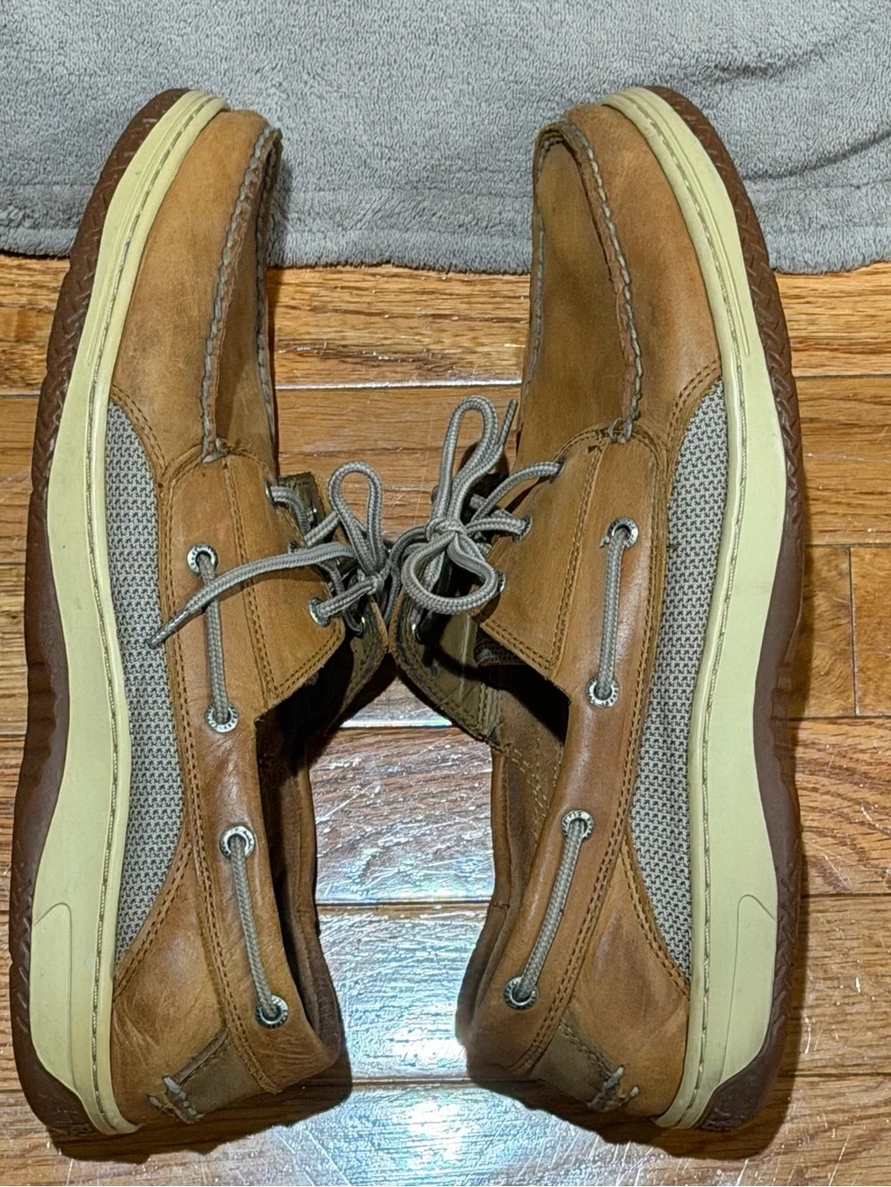 Sperry Top-Sider Men’s 14 M Brown Leather Boat Shoes Lace Up Casual Deck Preppy